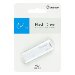 Флеш-память USB 64 Gb Smartbuy CLUE White (SB64GBCLU-W)