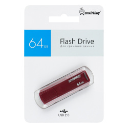 Флеш-память USB 64 Gb Smartbuy CLUE Burgundy (SB64GBCLU-BG)