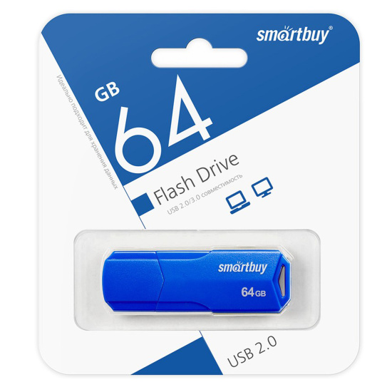 Флеш-память USB 64 Gb Smartbuy CLUE Blue (SB64GBCLU-BU)