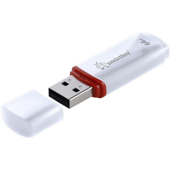 Флеш-память USB 64 Gb Smartbuy Crown White (SB64GBCRW-W)