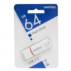 Флеш-память USB 64 Gb Smartbuy Crown White (SB64GBCRW-W)
