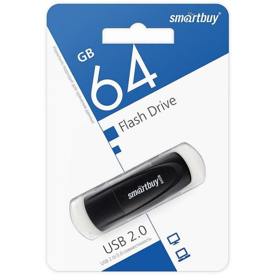 Флеш-память USB 64 Gb Smartbuy Scout Black (SB064GB2SCK)