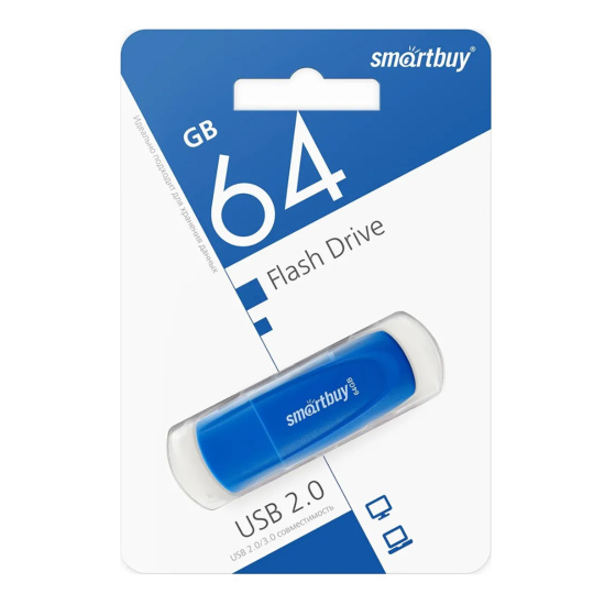 Флеш-память USB 64 Gb Smartbuy Scout Blue (SB064GB2SCB)