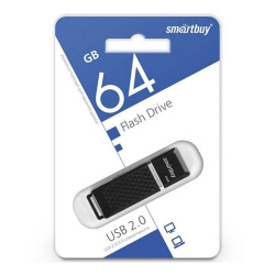 Флеш-память USB 64 Gb Smartbuy Quartz series Black (SB64GBQZ-K)