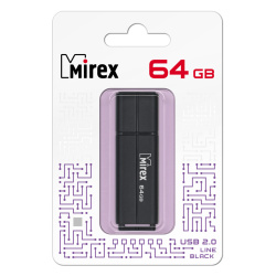 Флеш-память USB 64 Gb Mirex Line Black, черный