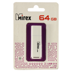 Флеш-память USB 64 Gb Mirex Line white, белый