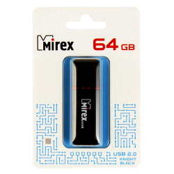 Флеш-память USB 64 Gb Mirex KNIGHT BLACK 64GB