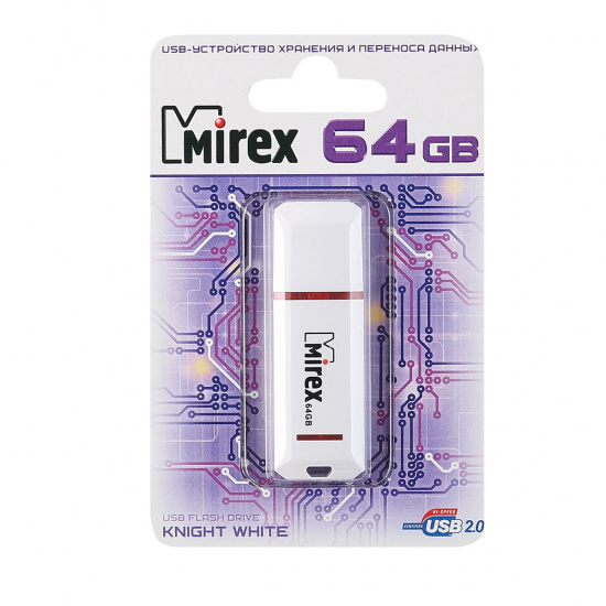 Флеш-память USB 64 Gb Mirex KNIGHT WHITE 64GB