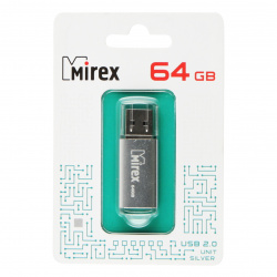 Флеш-память USB 64 Gb Mirex Unit, серебро
