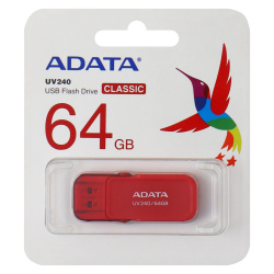 Флеш-память USB 64 Gb A-DATA UV240 красный