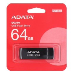 Флеш-память USB 64 Gb  A-DATA UC310, USB 3.2, черный