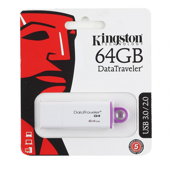 Флеш-память USB 64 Gb Kingston DT G4, USB 3.0