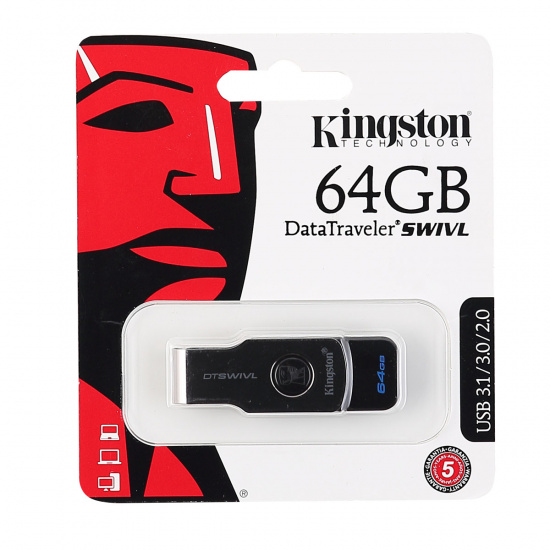 Флеш-память USB 64 Gb Kingston DT SWIVL Metal/color USB 3.1