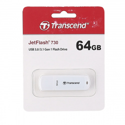 Флеш-память USB 64 Gb Transcend JetFlash 730 3.0 White