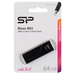 Флеш-память USB 64 Gb Silicon Power Blaze B03 USB 3.2, Черный