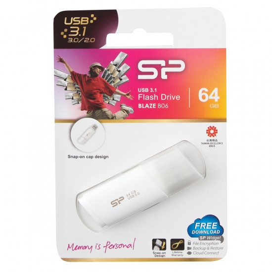 Флеш-память USB 64 Gb Silicon Power Blaze B06 White USB 3.0