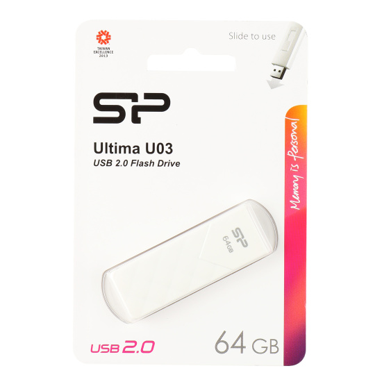 Флеш-память USB 64 Gb Silicon Power Ultima U03 White