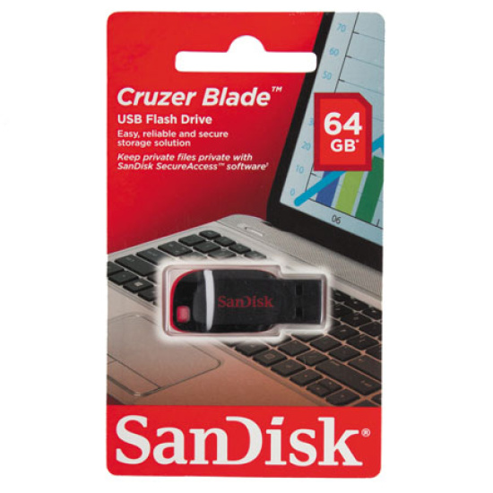 Флеш-память USB 64 Gb SanDisk CZ50 Cruser Blade, USB 2.0