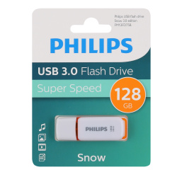 Флеш-память USB 128Gb Philips SNOW3,0, USB 3.0, Белый