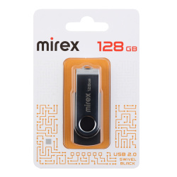 Флеш-память USB 128 Gb Mirex Swivel Black, черный