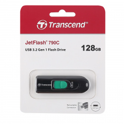 Флеш-память USB 128 Gb Transcend JetFlash 790 Black Type-C 3.2
