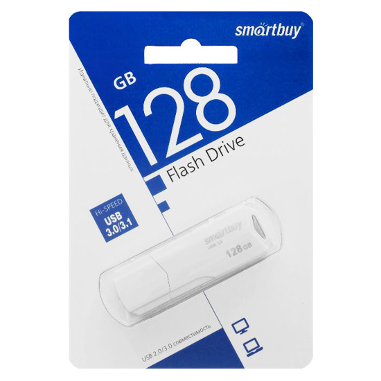 Флеш-память USB 128 Gb Smartbuy CLUE White (SB128GBCLU-W3) USB 3.0