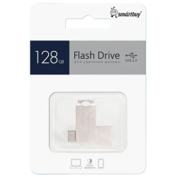 Флеш-память USB 128 Gb Smartbuy Metal MC25 Dual Type-C/Type-A (SB128GBMC25)