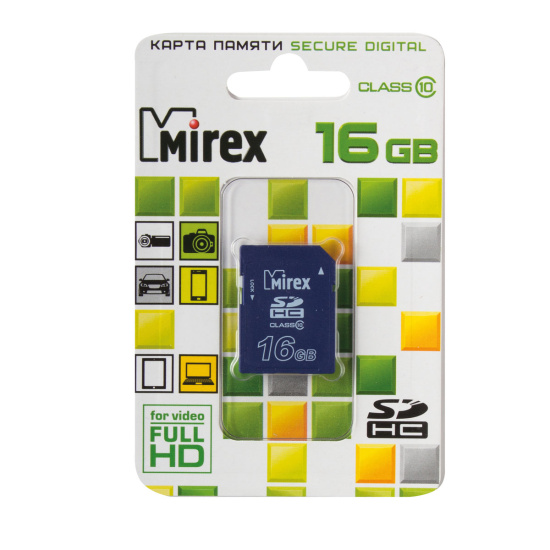 Карта памяти SDHC Card 16Gb class 10 Mirex
