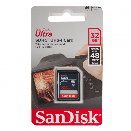 Карта памяти SDHC Card 32Gb Ultra, Class 10, UHS-I 48MB/s SanDisk 