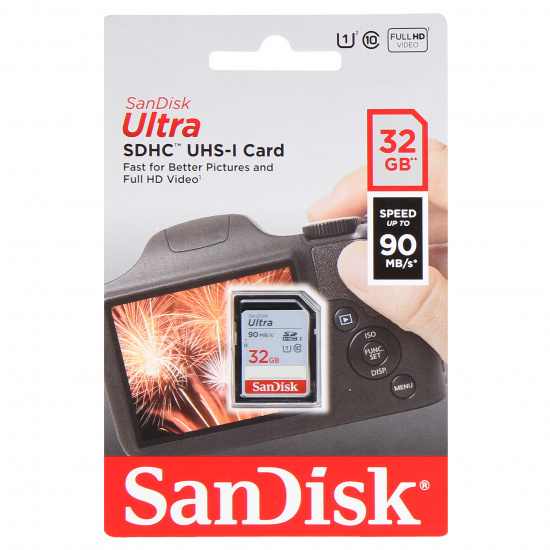 Карта памяти SDHC Card 32Gb Ultra, Class 10, UHS-I 100MB/s SanDisk 