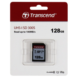 Карта памяти SDXC 128GB Class 10 UHS-I U3 R95 300S Transcend