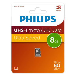 Карта памяти microSDHC Card 8Gb class 10 Philips High Speed 80MB/s
