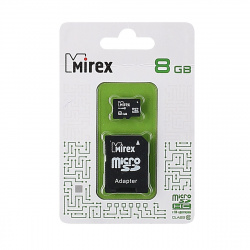 Карта памяти microSDHC Card (T-Flash) 8Gb class 10 +SD адаптер Mirex
