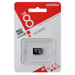 Карта памяти microSDHC Card (T-Flash) 8Gb class 10 SmartBuy