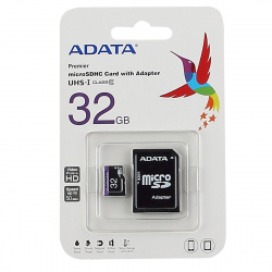 Карта памяти microSDHC Card(T-Flash) 32Gb класс10 UHS-1+ адаптер A-DATA