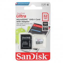 Карта памяти microSDHC Card Ultra 32Gb класс 10 UHS-I 100 MB/s SanDisk + SD адаптер