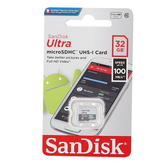 Карта памяти microSDHC Card Ultra 32Gb класс 10 UHS-I 100 MB/s SanDisk