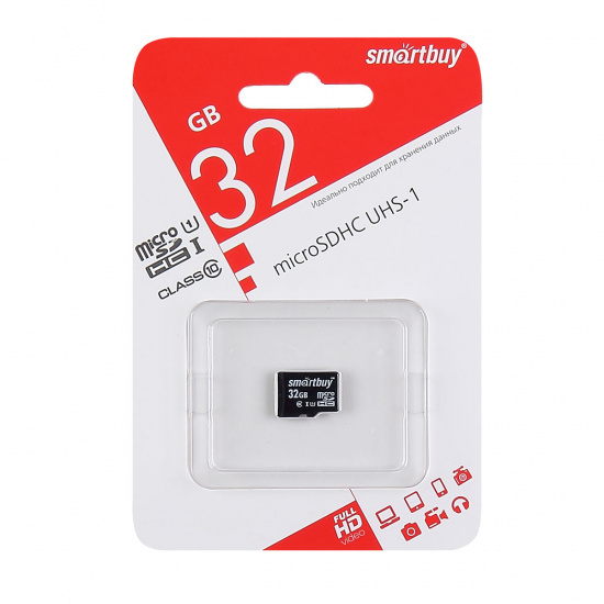 Карта памяти microSDHC Card (T-Flash) 32Gb класс 10 UHS-I Smartbuy