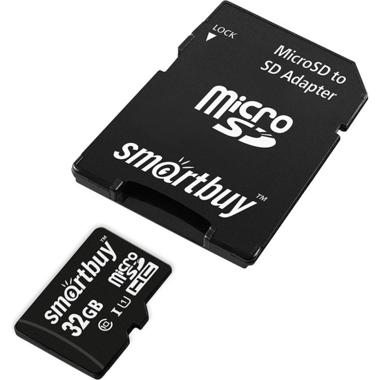 Карта памяти microSDHC Card (T-Flash) 32Gb класс 10 + адаптер SD Smartbuy