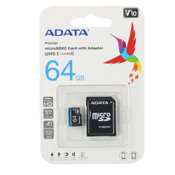 Карта памяти microSDXC 64GB Class 10 UHS-I A1 100/25 MB/s + адаптер A-DATA