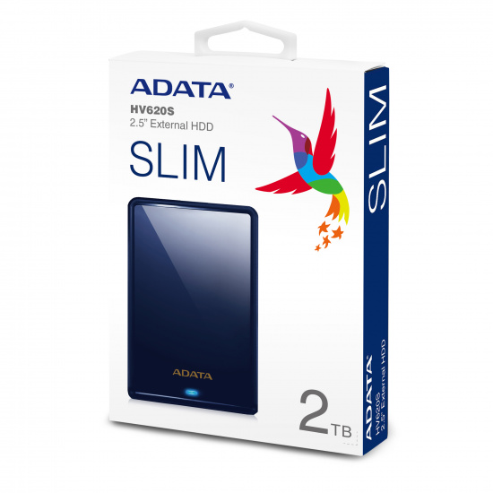 Внешний жёсткий диск A-DATA 2Tb  HV620S USB 3.1 Slim темно-синий