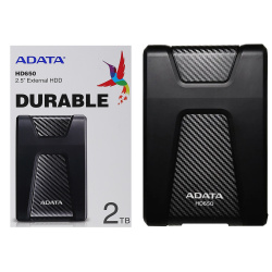 Внешний жёсткий диск A-DATA 2Tb HD650 AHD650-2TU31-CBK USB 3.2 черный