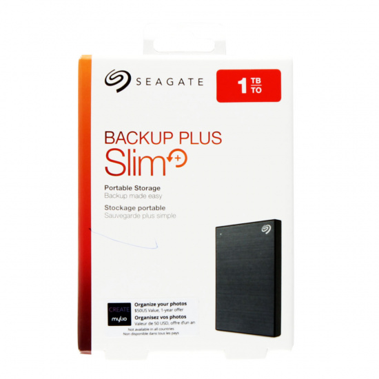 Внешний жёсткий диск Seagate Original STHN1000405 1 TB / 2.5" / USB 3.0 Backup Plus Slim Space Grey