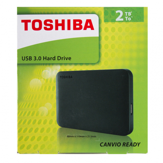 Внешний жёсткий диск Toshiba 2Tb HDTP220EK3CA 2,5" Canvio Ready 2.5" черный