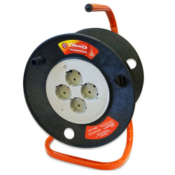 Удлинитель на катушке ОБЛИК 4 розетки с заземлением РБК-4 3*1,5 20 м