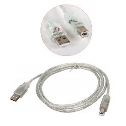 Кабель USB 2.0 A-B 1,8 метра прозрачная изоляция Aopen/Qust (ACU201-1.8MTG)