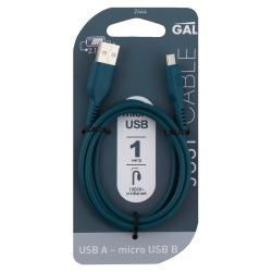 Кабель USB 2.0 A-micro B (m-m), 1,0 м, синий 2444 2А GAL