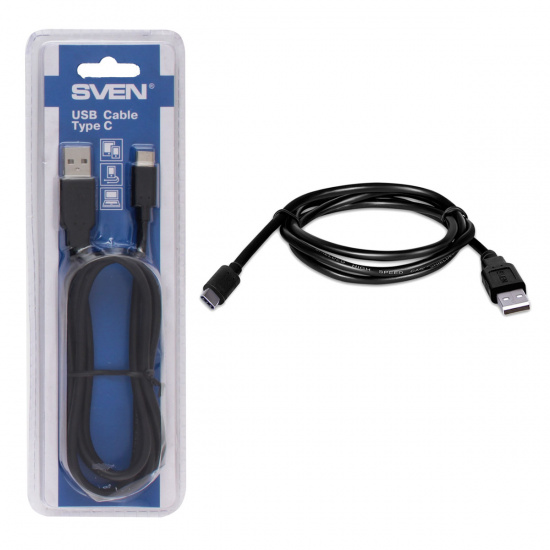 Кабель USB Type C, 1 метр Sven (SV-015817)