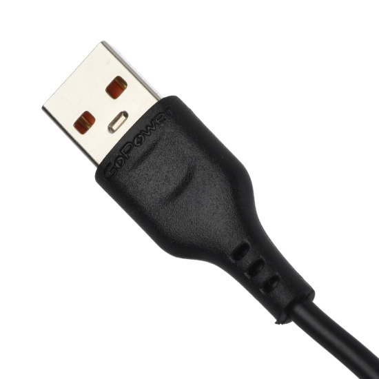 Кабель USB 8-pin для Apple, длина 2,0 м, черный, макс. сила тока 2,1А fast charge GoPower GP01L-2M