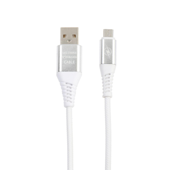 Кабель USB-micro USB, длина 1,0 м, белый, макс. сила тока 1А (iK-12 white) Smartbuy